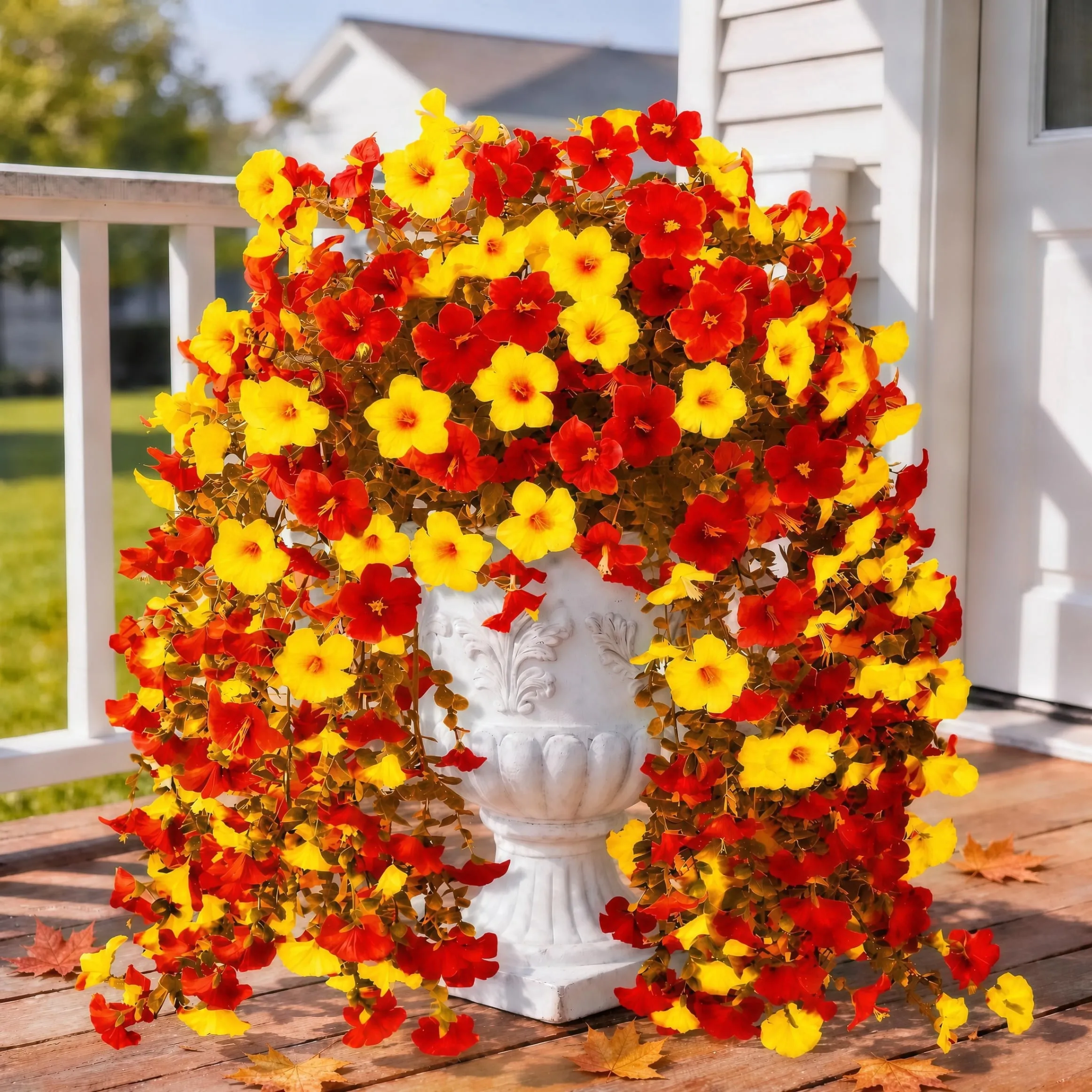Artificial Hanging Flowers for Outdoors, 4 Pieces (3-Pack)